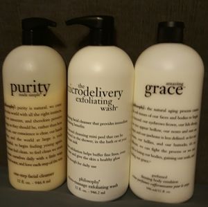 PHILOSOPHY BUNDLE, 32 OZ SIZE SOME WITH PUMP.